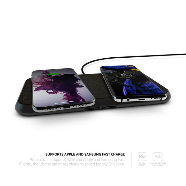 Dual Bordlader  QI Liberty 16 coils  2x15W Fabric Surface (Apple & Samsung QC)