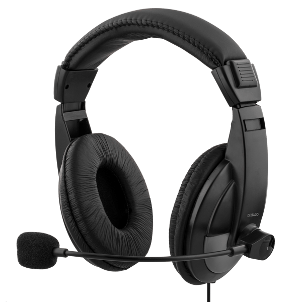 USB stereo headset, 40mm drivers, 32 ohm, 20Hz-20kHz, black