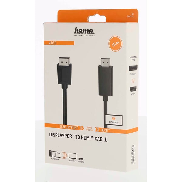 Johto DisplayPort-HDMI 4K 1.5m Musta