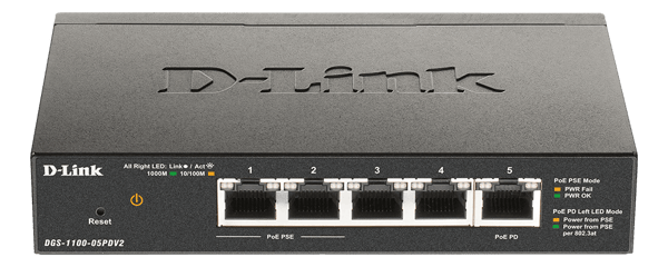 5-Port Gigabit PoE Smart Managed Switch with 1 PD port