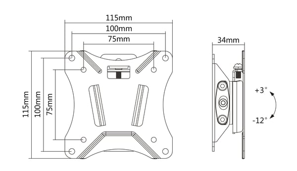 OFFICE Compact and tiltable wall mount for tablets, white