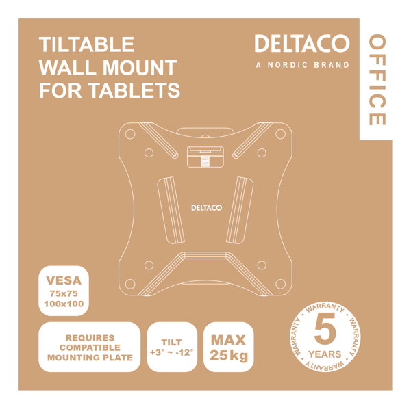 OFFICE Compact and tiltable wall mount for tablets, white