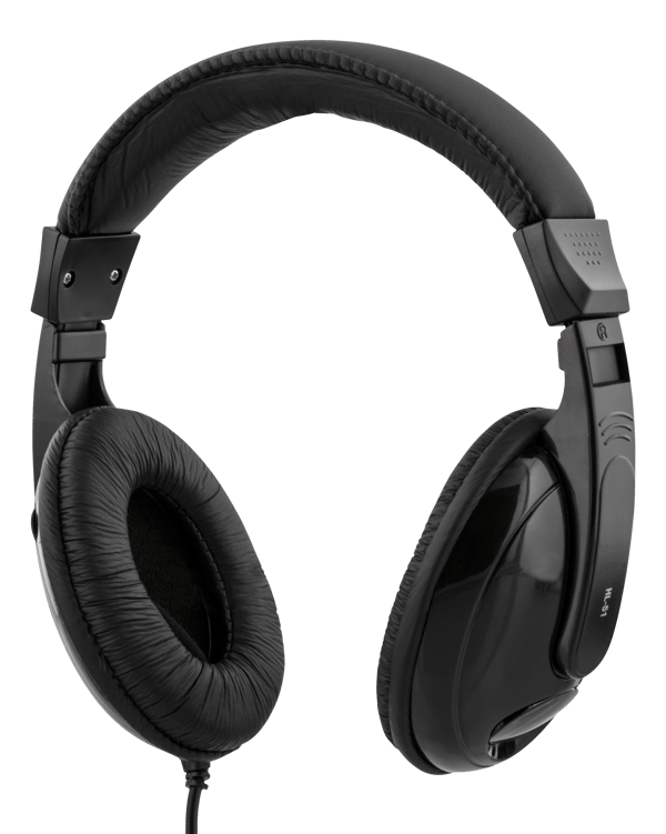 Headphones with volume control, 1x3.5mm, black