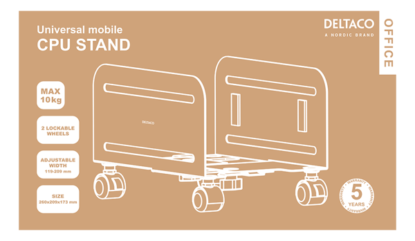 Office Universal mobile CPU stand, black