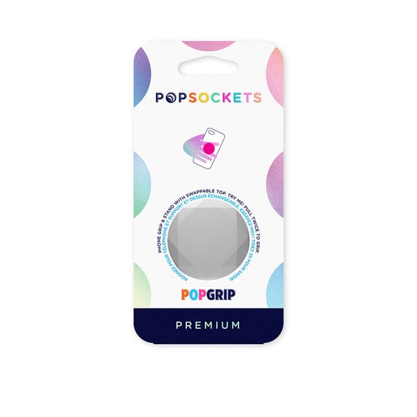 PopGrip Premium Metallic Diamond Silver