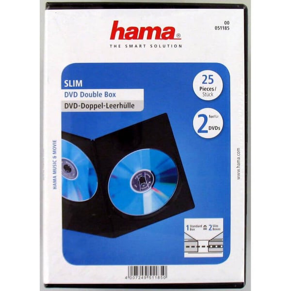 DVD-boks Slim Double Black 25-pak