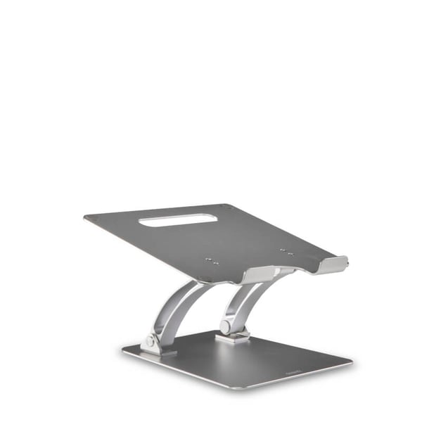 Laptop Stander Dual Pivot Riser Justerbar Aluminiun Sølv