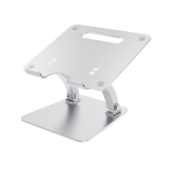 Laptop Stander Dual Pivot Riser Justerbar Aluminiun Sølv