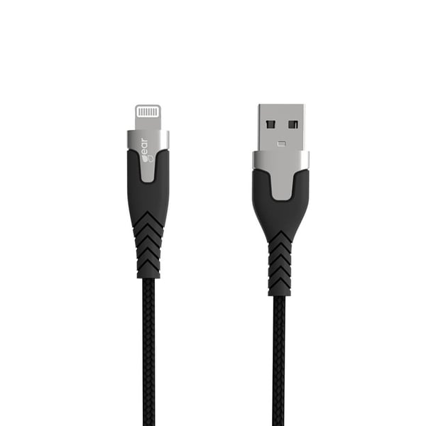 LatausjohtoPRO USB-A Lightning C89 1.5m Musta Kevlar johto Metalliliitin