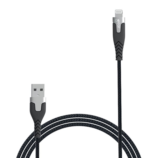 Ladekabel PRO USB-A til Lightning C89 1.5m Sort Kevlarkabel m/Metalkobling
