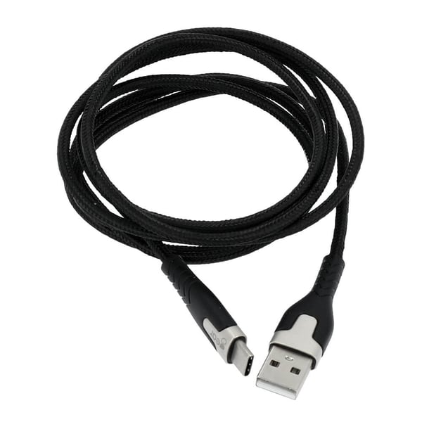 Ladekabel PRO USB-A til USB-C 2.0 1.5m Sort Kevlarkabel m/Metalkobling