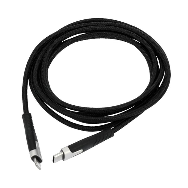Ladekabel PRO USB-C til Lightning C94 1.5m Svart Kevlarkabel med Metallkoblinger