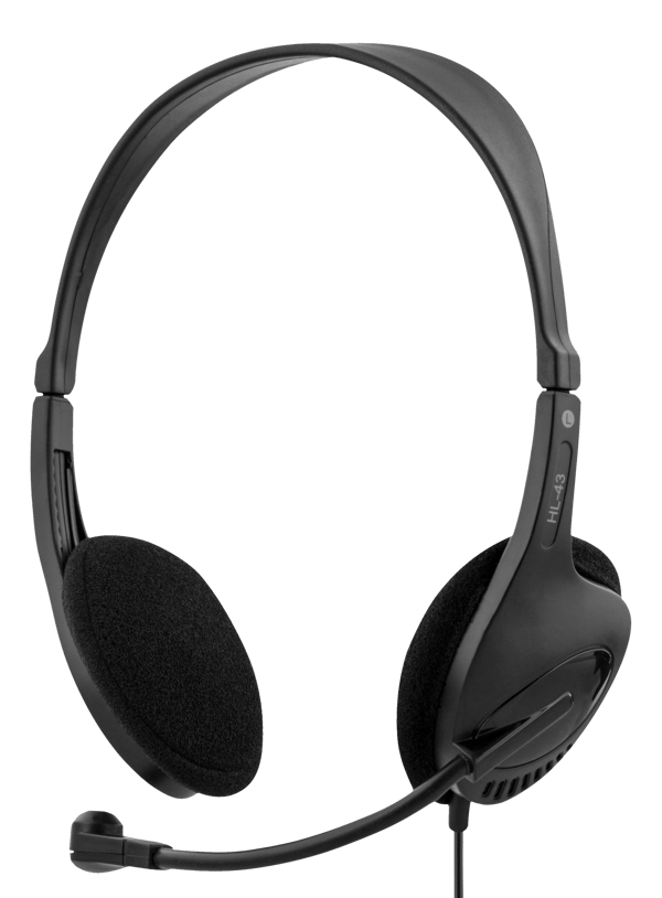 Headset, on-ear, volume control on the cable, 2 x 3