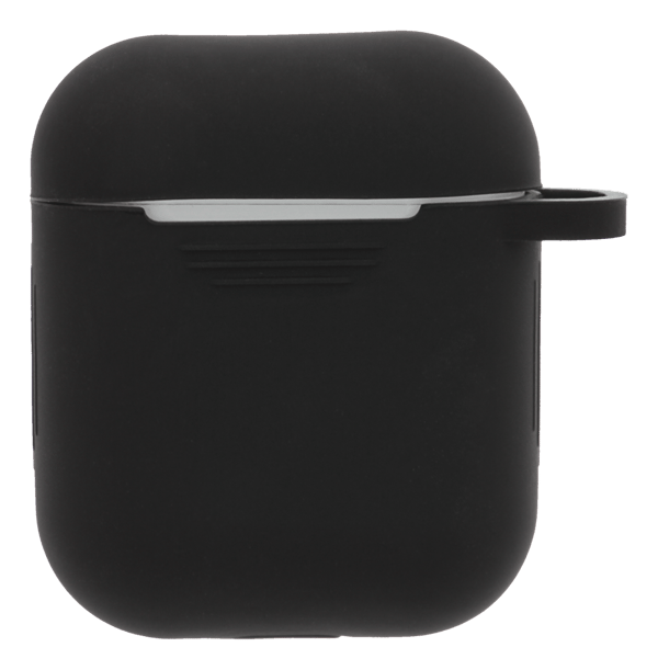 AirPods 1/2 silicone case, keyring hole, easy to grip, black