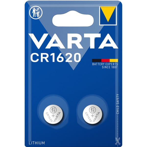 CR1620 3V litium knappcellebatteri 2-pakning