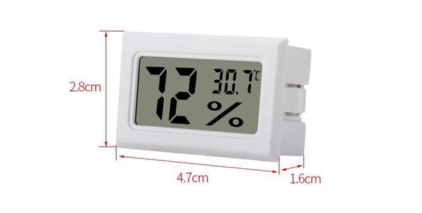 Mini LCD kosteusmittari / lämpömittari valkoinen 1-pack