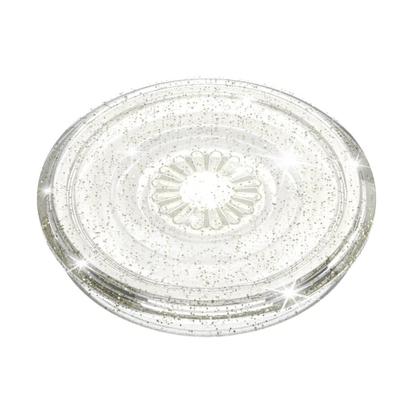 Clear Glitter Silver Avtagbart Grip med Ställfunktion