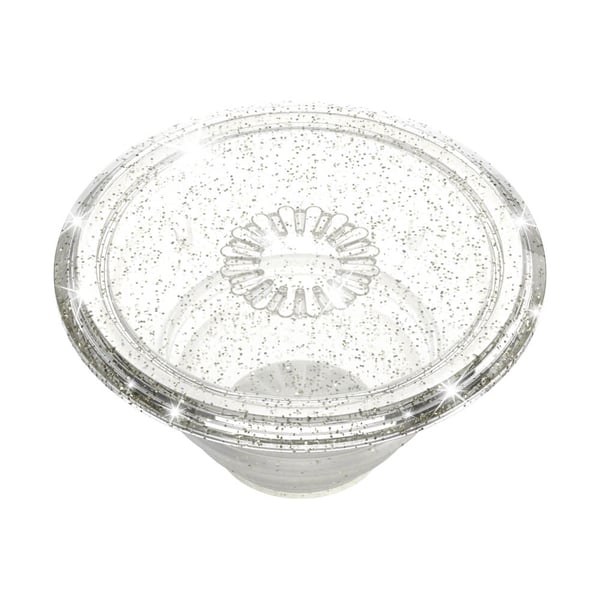 Clear Glitter Silver Avtagbart Grip med Ställfunktion