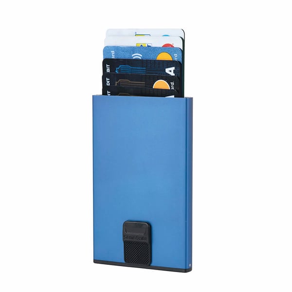 Kortholder Wallet ALUFIT RFID Slide Alu Blå