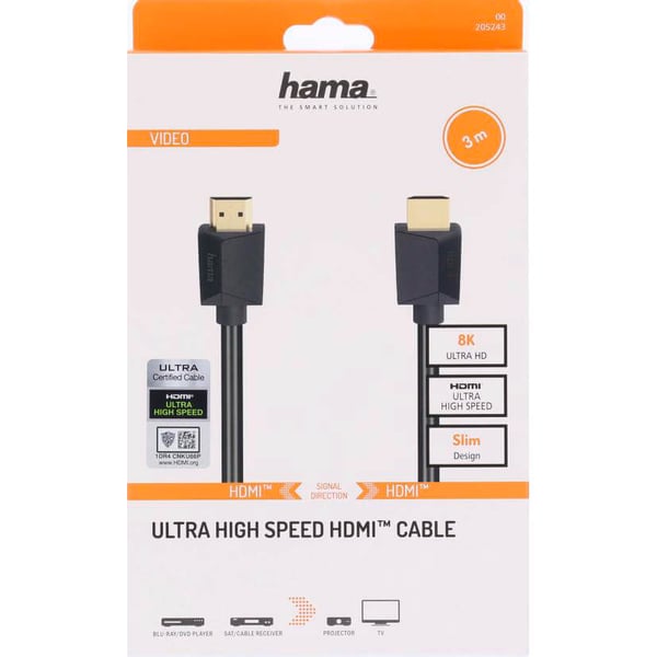 Cable HDMI Ultra High Speed 8K 48Gbit/s 3.0m Gold