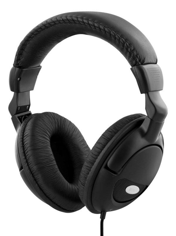 Headphones with volume control, 2.2m cable, black