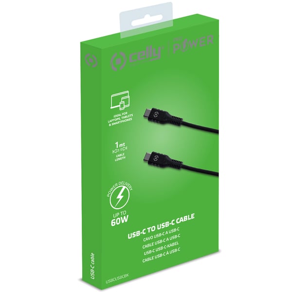 USB-C till USB-C Kabel 60W 2m Svart