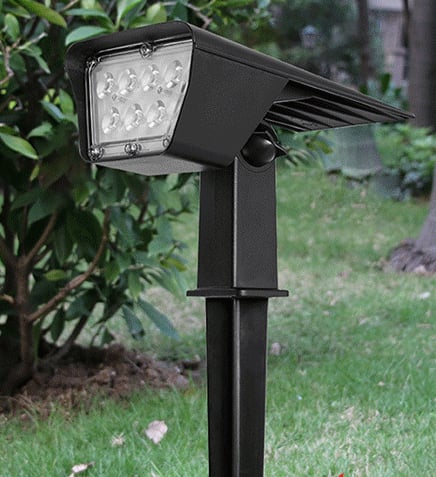 Solcellelampe jordspyd eller veggmontering Svart