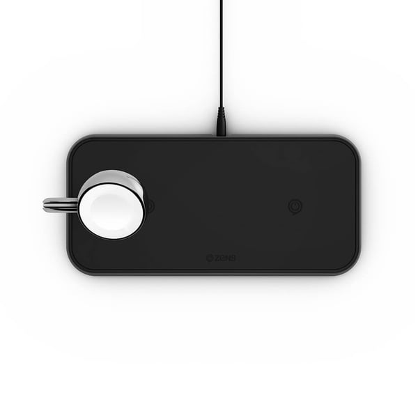 Triple Alu. Lader QI Trådløs 220V-kabel 2x10W med Apple Watch Lader (Apple QC 7,5W)