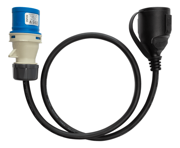 Earthed adapter cable, 1-phase CEE-Schuko IP44 230V 16A 1m
