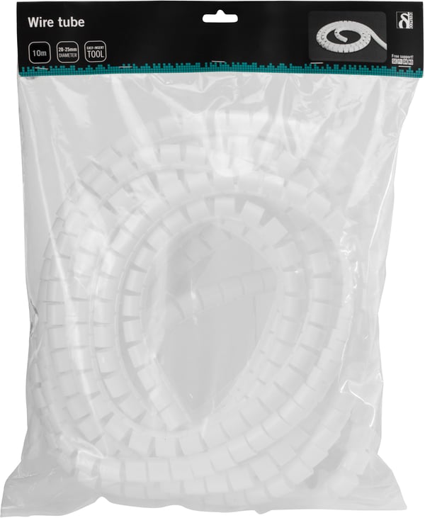Nylon wire tube, 25mm diameter tool included, 10m, white