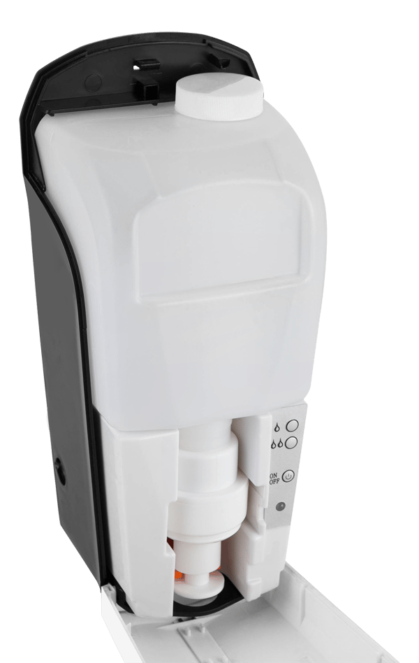 Touch free antibacterial dispenser, 1000 ml, white/black