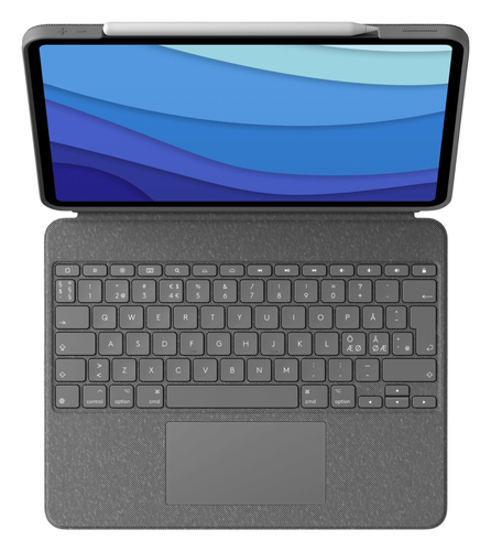 Logitech Combo Touch, QWERTY, Nordisk, Trackpad, 1,8 cm, 1 mm, Apple