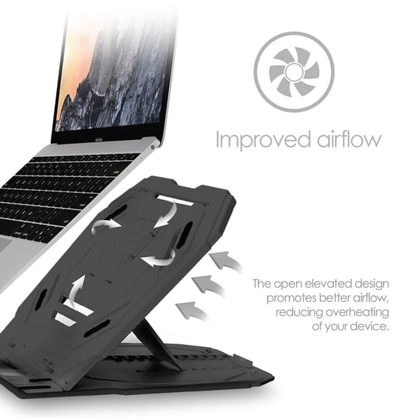 2in1 Portabel Laptop Stander Sort 360 Roterbar incl Mobil Stander