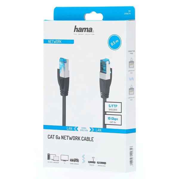 Cable Network CAT6a S/FTP 0.5m Black