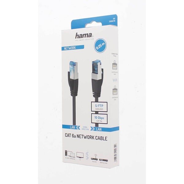Nettverkskabel CAT6a S/FTP 0.25m Svart