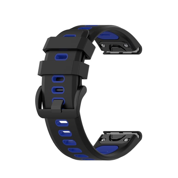 Garmin Fenix 5/6 armbånd silikone Black/Blue Garmin Fenix 5/6 armbånd silikone Black/Blue
