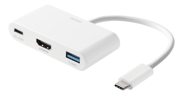USB-C to HDMI docking station, 4K 30Hz, 1x USB-A, PD 92W