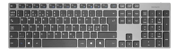 Wireless slim office keyboard 2.4 GHz USB receiver aluminium