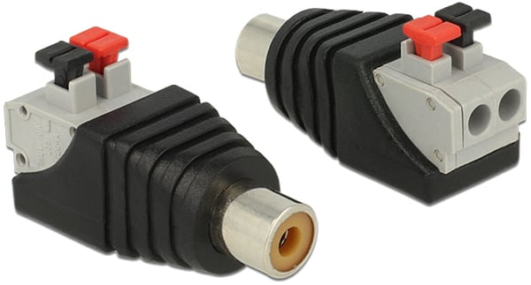 Adapter RCA female > Terminal Block with push button 2 pin
