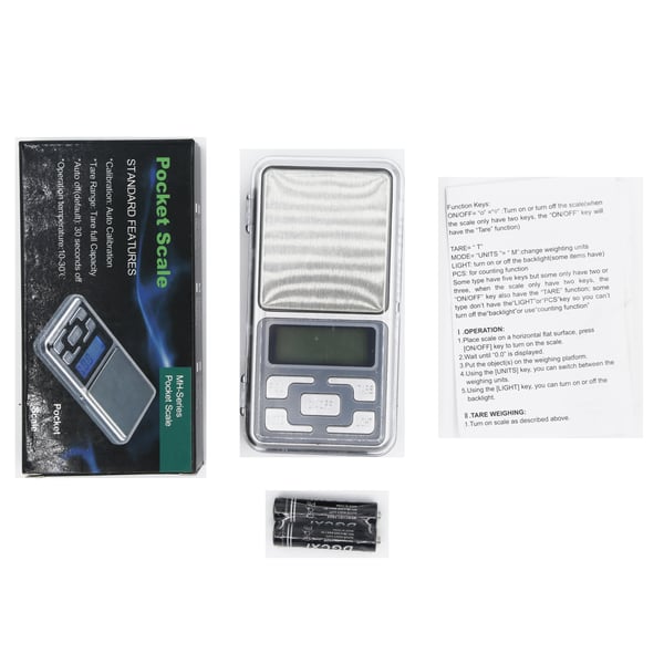 Digital minivekt / lommevekt 200 g / 0,01 g, rustfritt stål