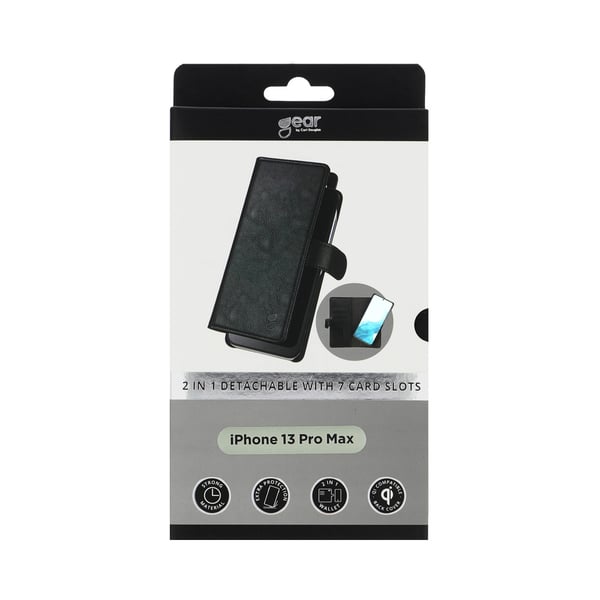 Lompakko 2in1 7 Korttipaikkaa Musta - iPhone 13 Pro Max