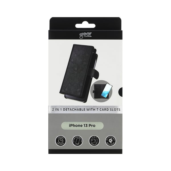 Lompakko 2in1 7 Korttipaikkaa Musta - iPhone 13 Pro