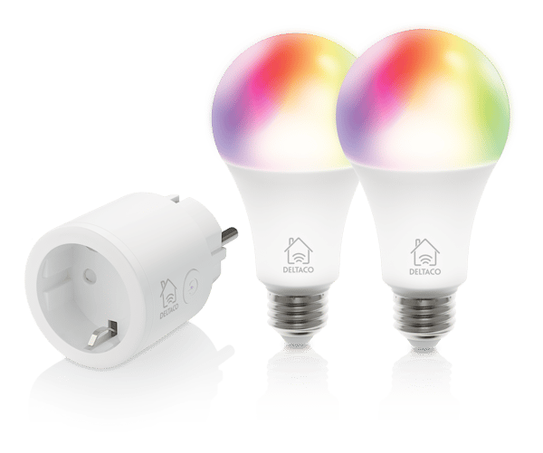 Startsæt, smart stik og 2 stk. RGB LED-lys