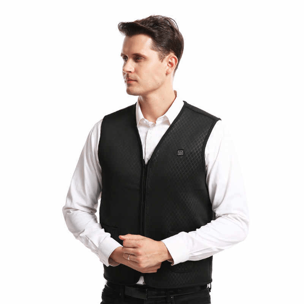 Varmevest 5 varmezoner Sort/Grå XL