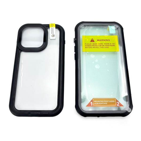 Vanntett deksel til iPhone 13/13 Pro, svart/grått/transparent