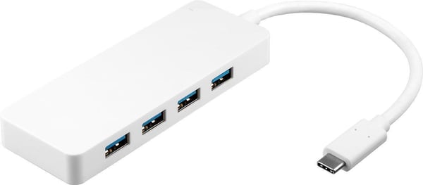 Goobay 4 USB-C-moniporttisovitin 66274 USB Type-C, USB 3.0 -naaras (tyyppi A), valkoinen