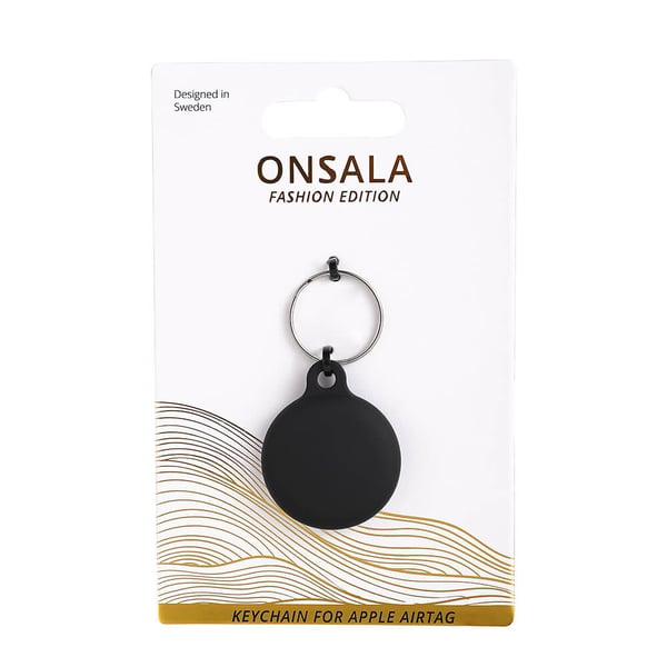 Airtag Holder Silikon Svart med Nøkkelring