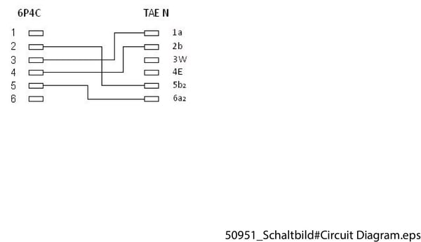 TAE-N kabel (International Pin out) 4 pins