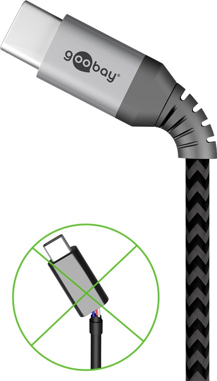 USB-C â„¢ - USB-C â„¢ Tekstiilikaapeli metalliliittimillä (avaruudenharmaa / hopea) 2 m