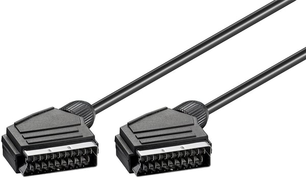 Scart-tilkoblingskabel, forniklet, ø mm